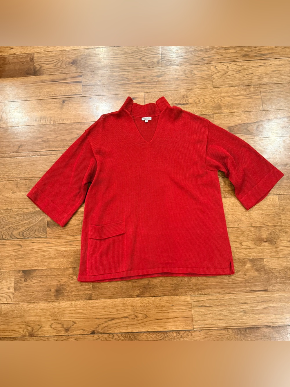BARELY WORN Ball of Cotton Chunky V-Neck Red Knit Sweater